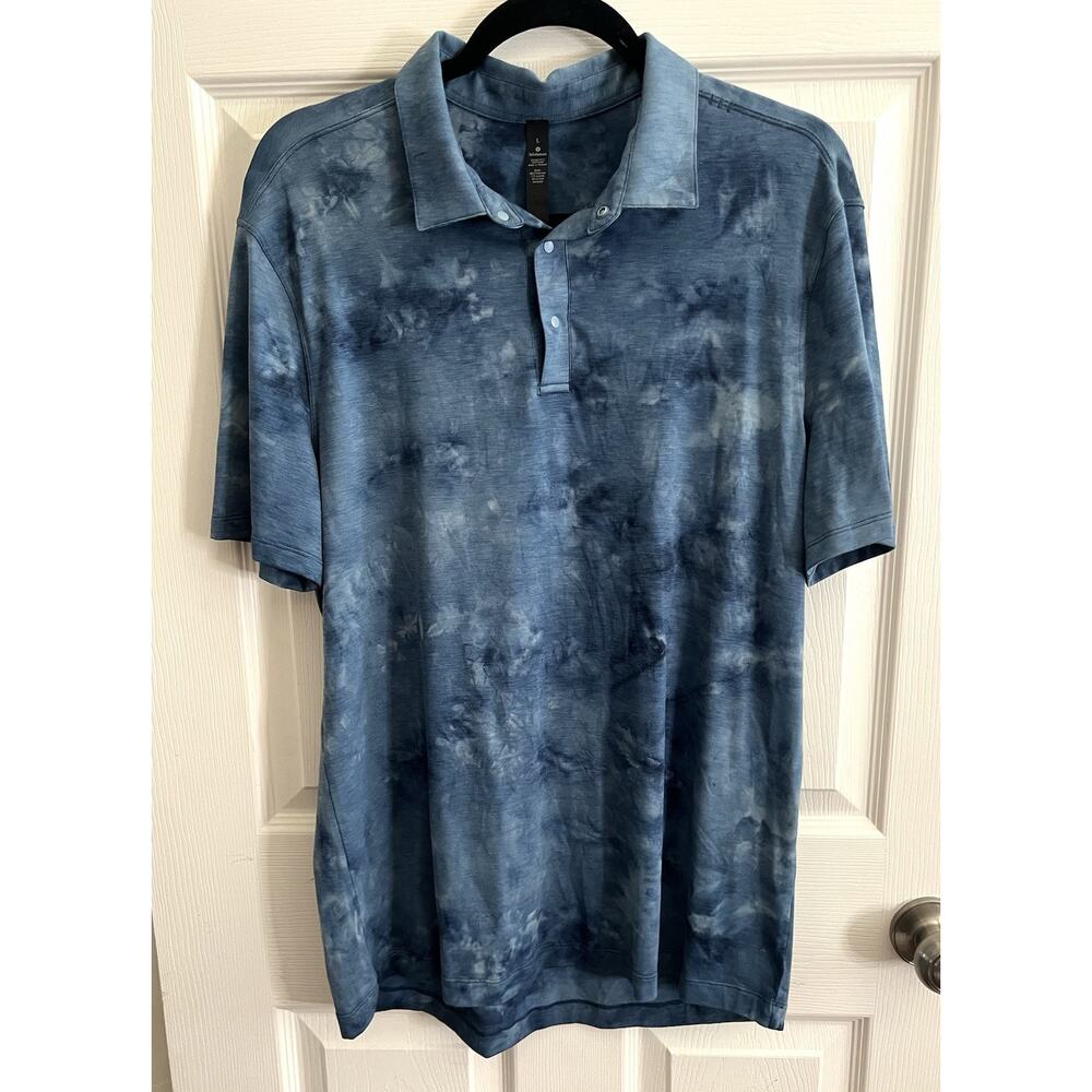 LULULEMON Heathered Iron Blue Evolution Performance Polo Golf Shirt - Picture 2 of 8